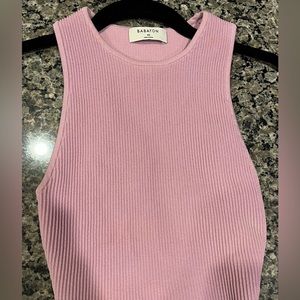 Aritzia Babaton purple cropped ribbed racer back tee. Size XS. Worn once.